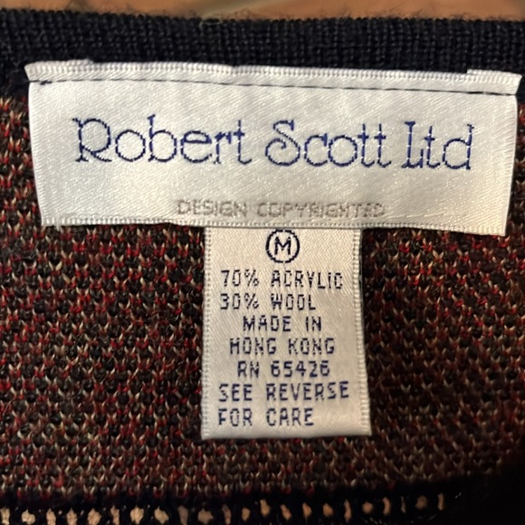 Vintage Robert Scott size Medium buttoned Sweater Vest - Picture 6 of 8